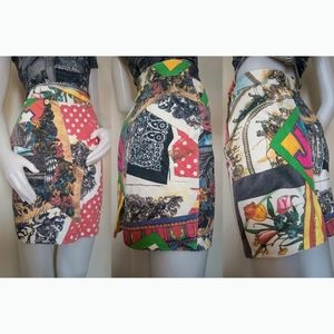 💐 Vintage Moschino 1990s Collage Print Skirt